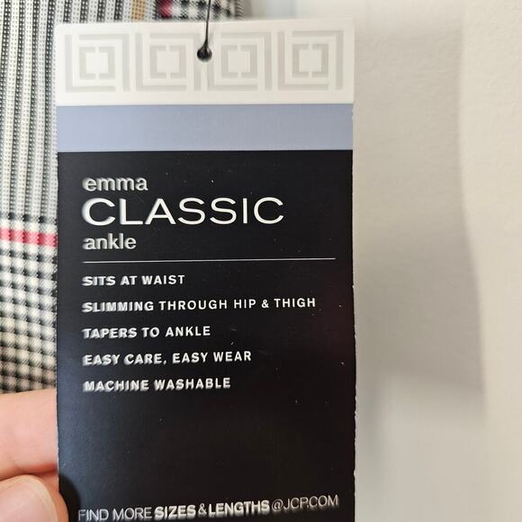 Liz Claiborne Plaid Classic Emma Tappered Ankle career ankle office pant size 14 - Picture 8 of 10